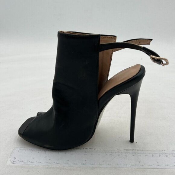 Black Peep Toe Slingback High Heels Sandals Chic Stilettos Dress Shoes - Picture 1 of 7